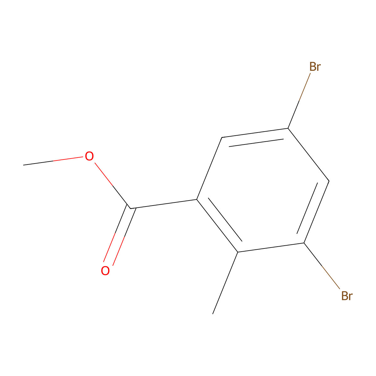 Methyl 3,5-dibromo-2-methylbenzoate molecular structure, CAS 1000342-33-5