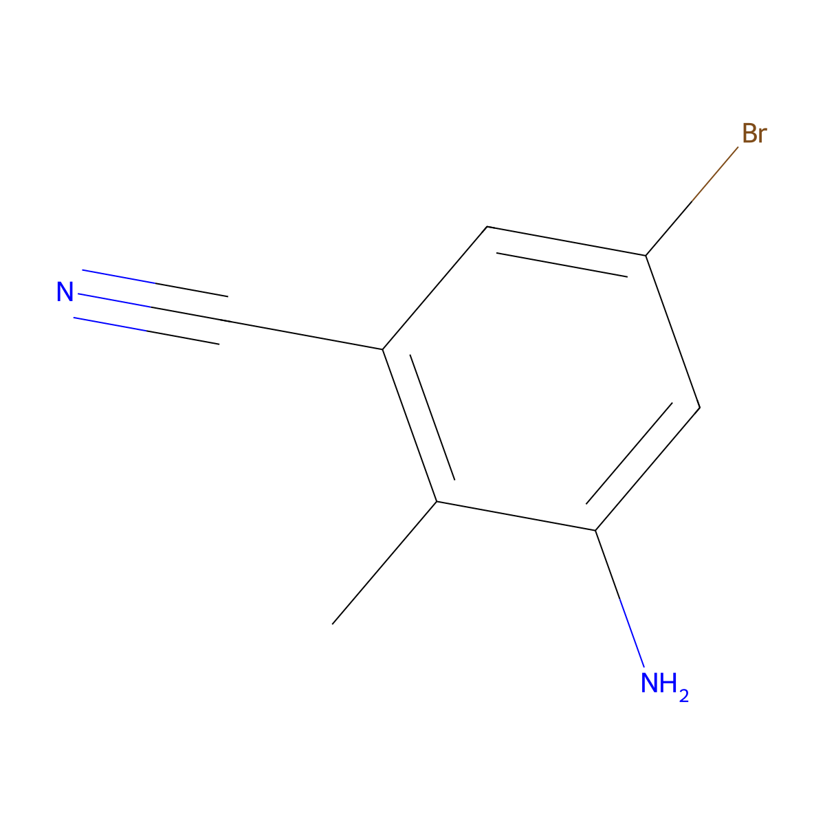 3-Amino-5-bromo-2-methylbenzonitrile molecular structure, CAS 1000342-36-8
