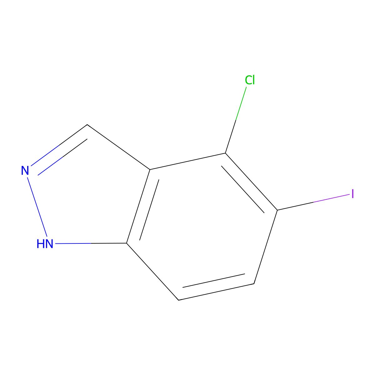 4-chloro-5-iodo-1H-indazole molecular structure, CAS 1000342-37-9