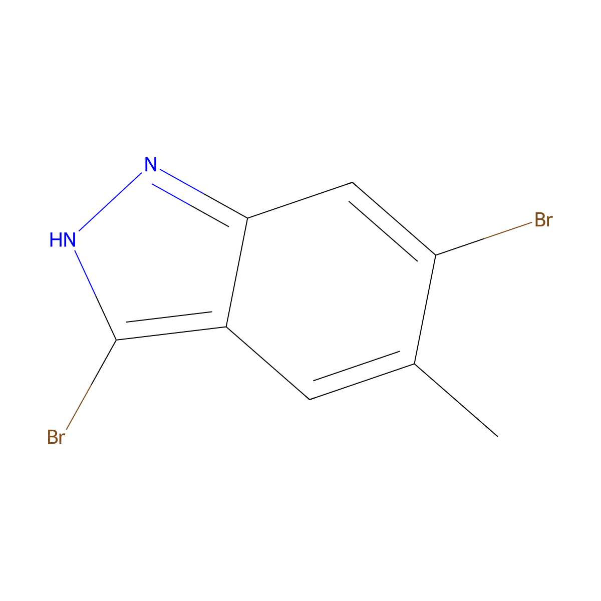 3,6-Dibromo-5-methyl-1H-indazole molecular structure, CAS 1000342-39-1