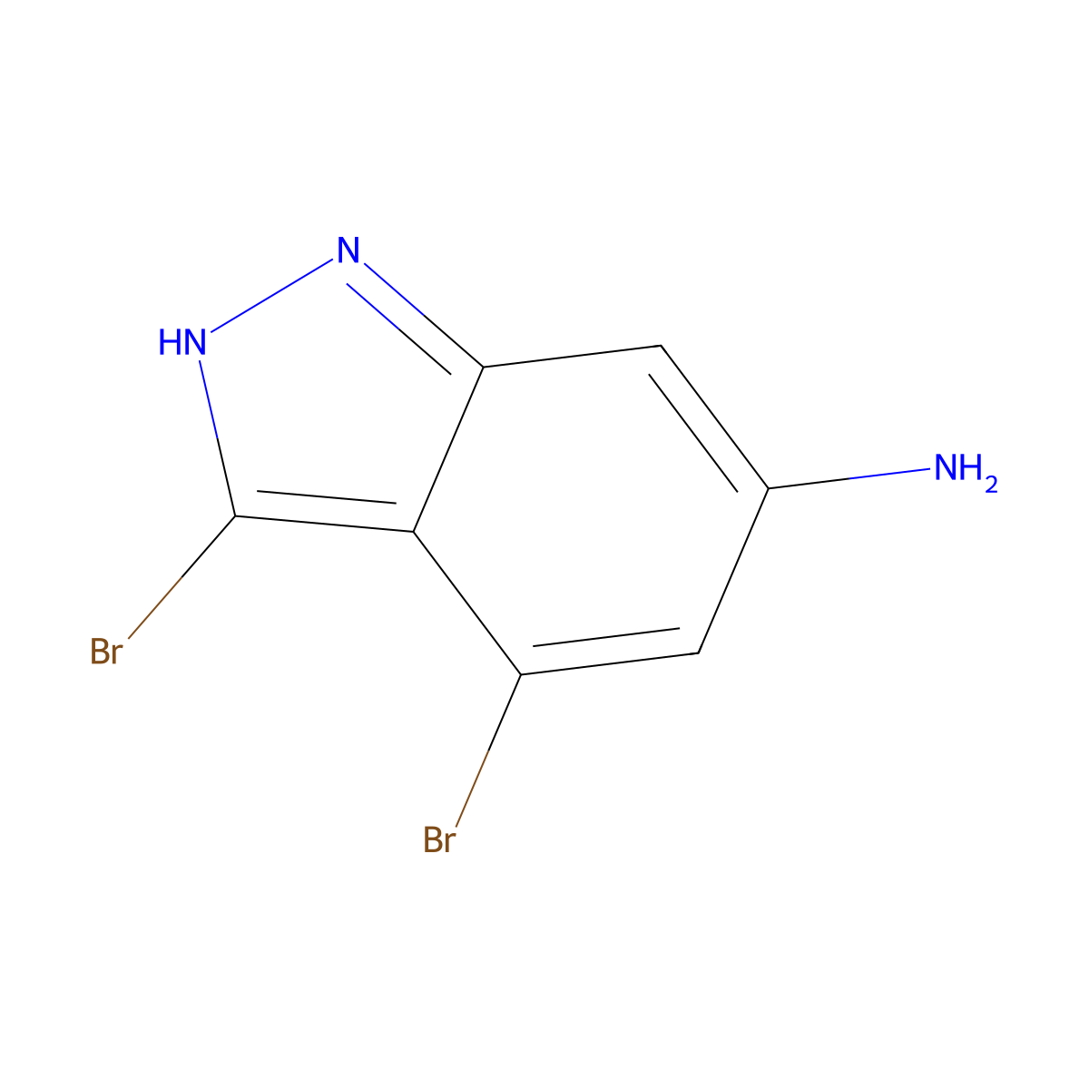 3,4-Dibromo-1H-indazol-6-amine molecular structure, CAS 1000342-40-4
