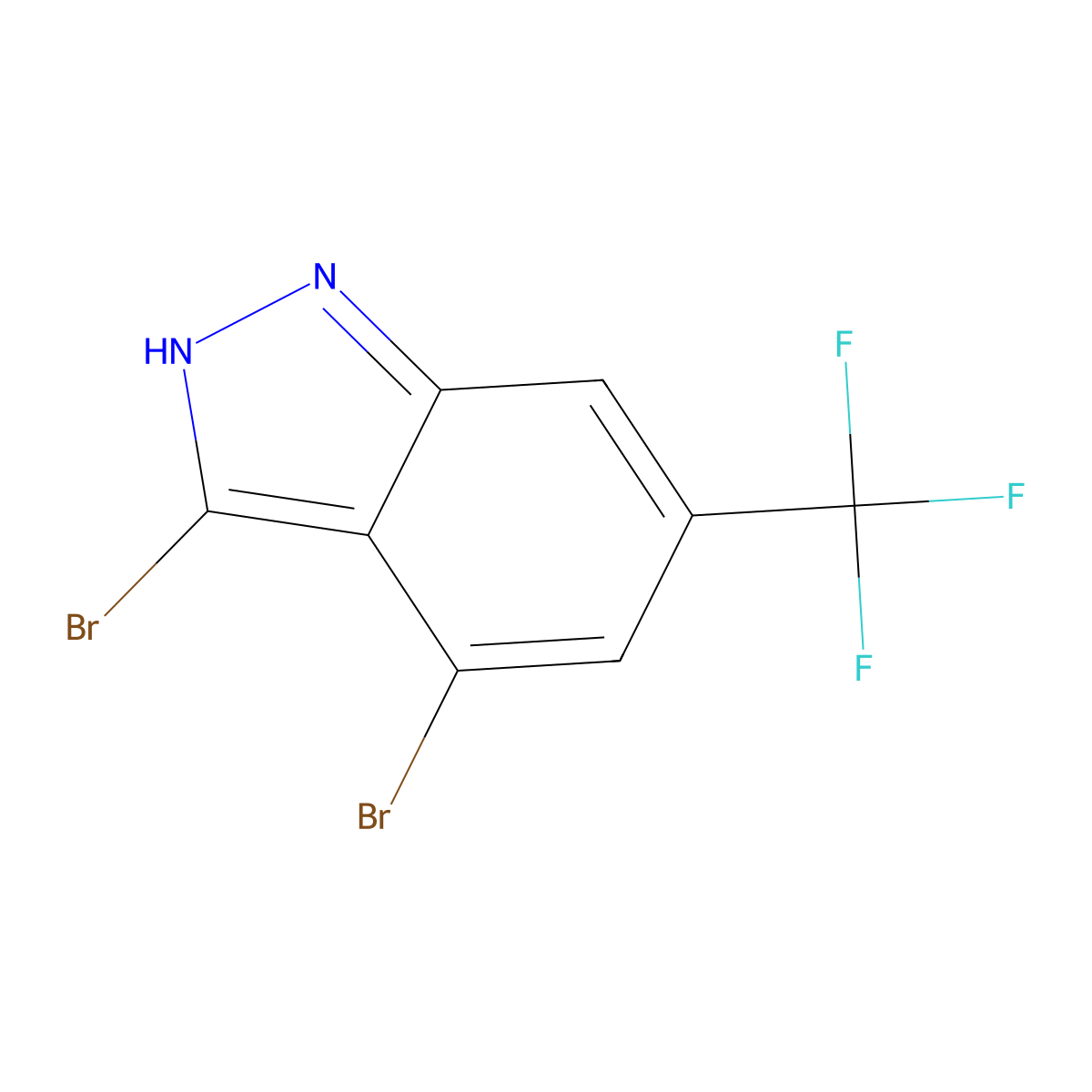 3,4-Dibromo-6-(trifluoromethyl)-1H-indazole molecular structure, CAS 1000342-43-7
