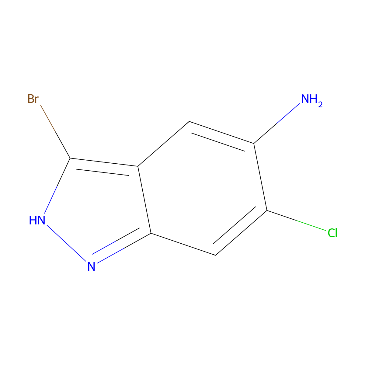 3-Bromo-6-chloro-1H-indazol-5-amine molecular structure, CAS 1000342-44-8