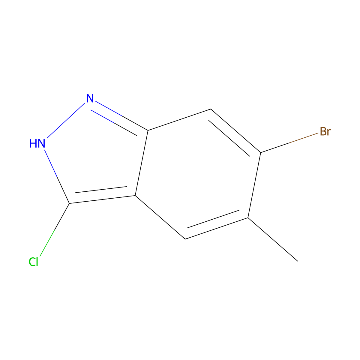 6-Bromo-3-chloro-5-methyl-1H-indazole molecular structure, CAS 1000342-45-9