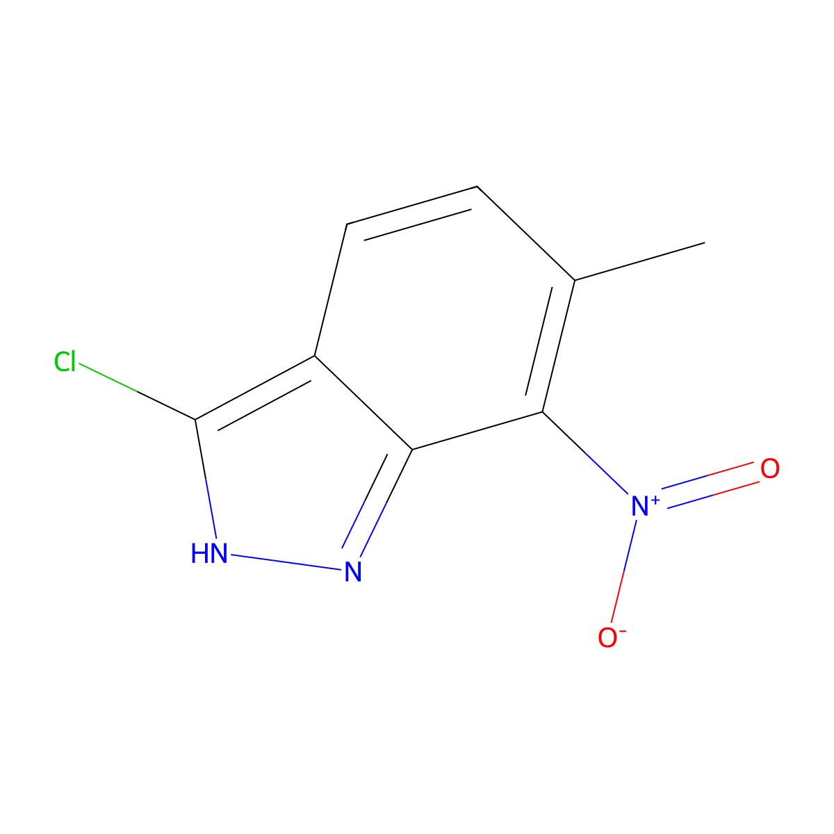3-Chloro-6-methyl-7-nitro-1H-indazole molecular structure, CAS 1000342-46-0