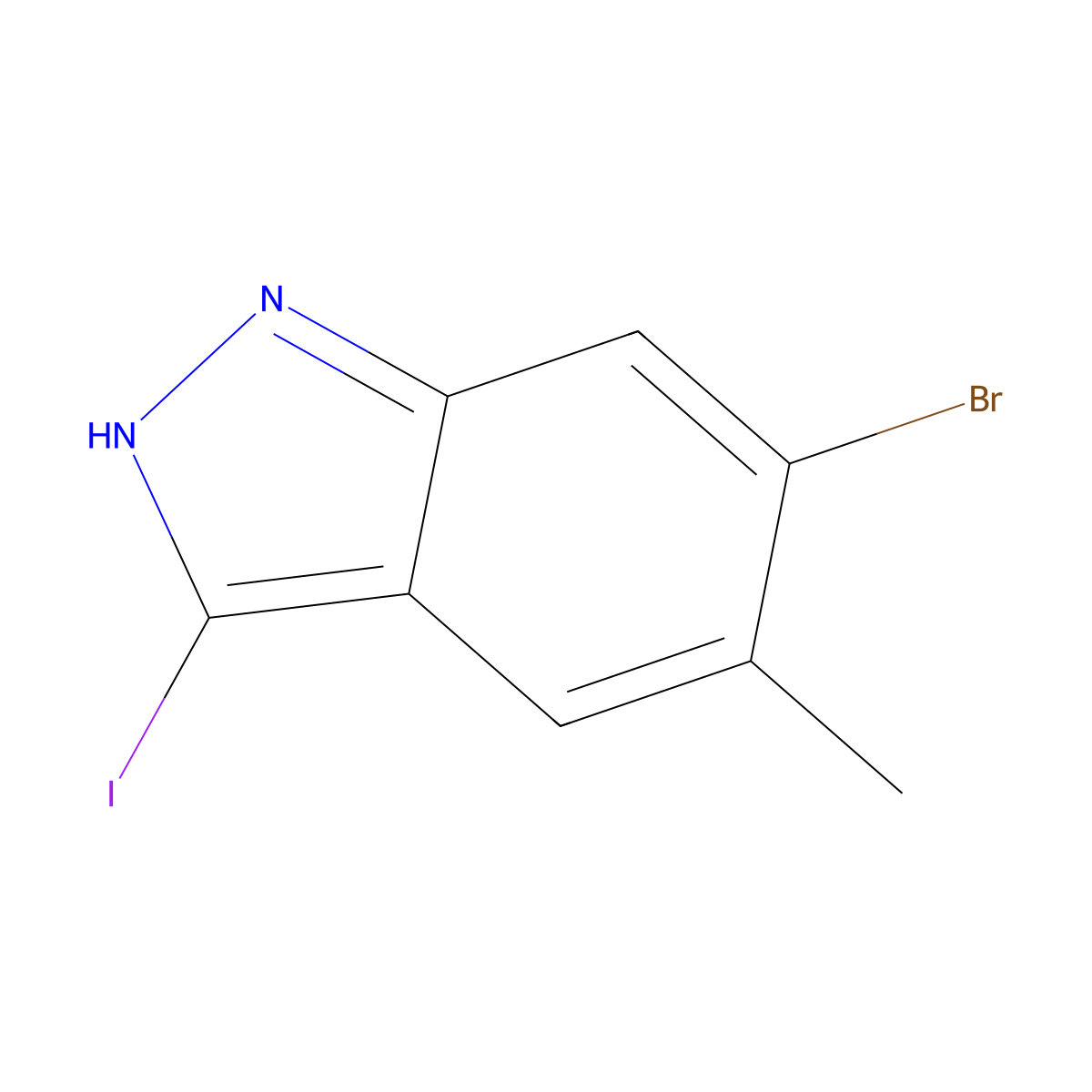 6-Bromo-3-iodo-5-methyl-1H-indazole molecular structure, CAS 1000342-51-7