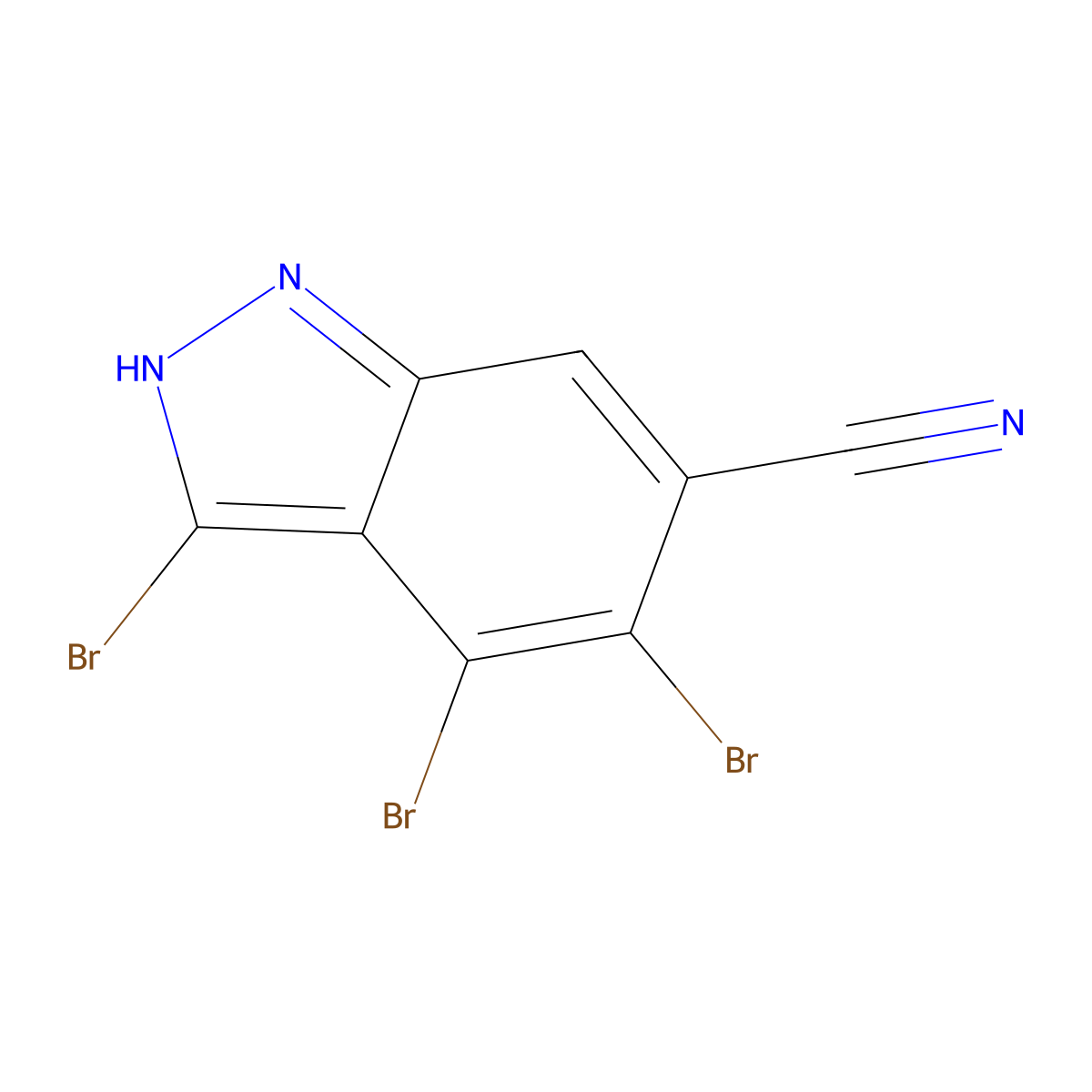 3,4,5-tribromo-2H-indazole-6-carbonitrile molecular structure, CAS 1000342-54-0