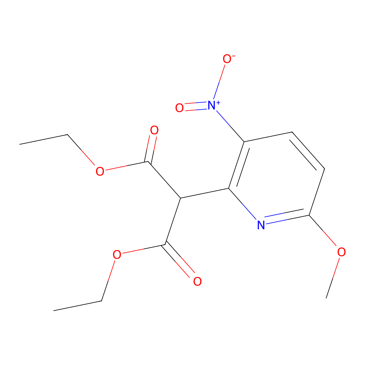 Diethyl 2-(6-methoxy-3-nitropyridin-2-yl)malonate molecular structure, CAS 1000342-55-1