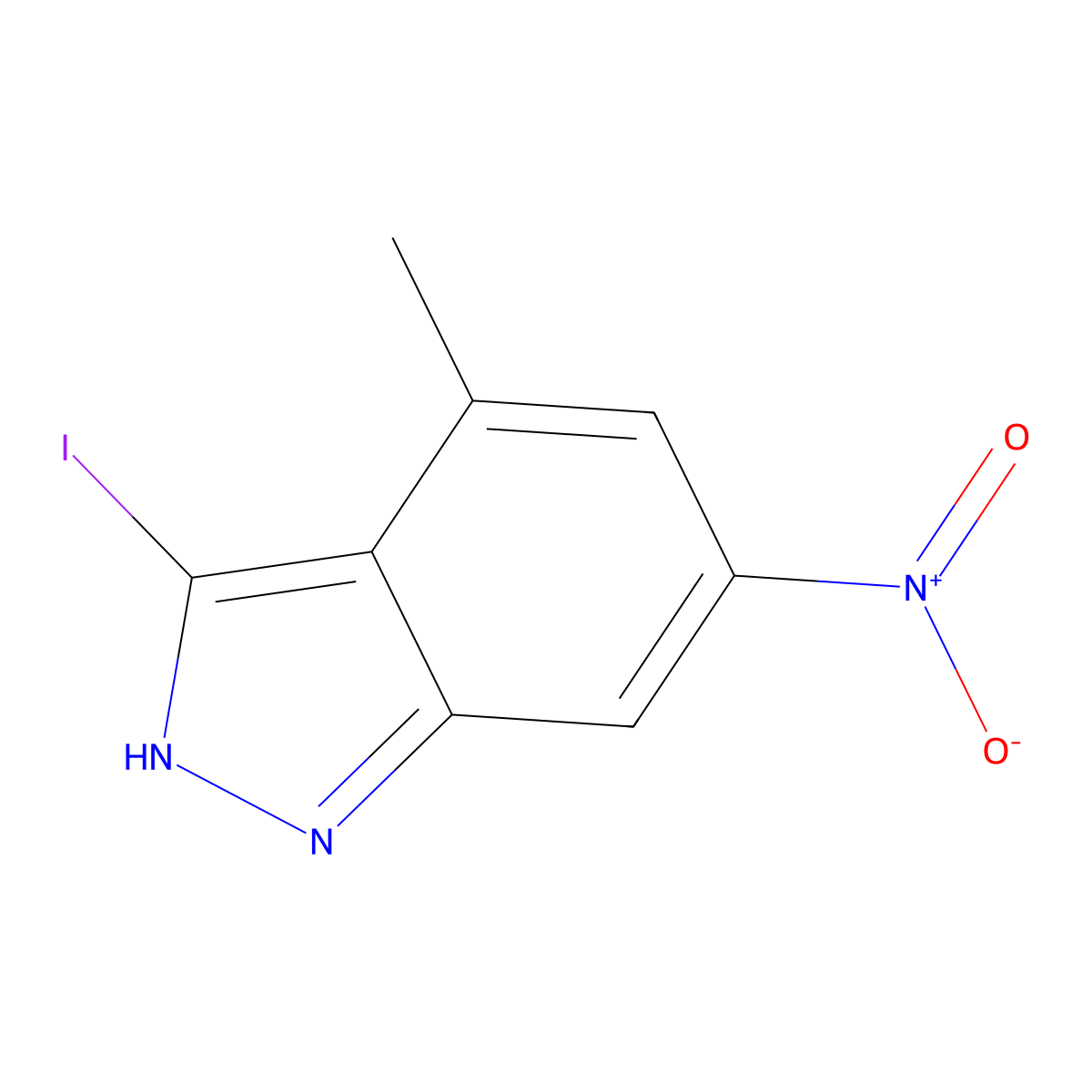 3-Iodo-4-methyl-6-nitro-1H-indazole molecular structure, CAS 1000342-56-2