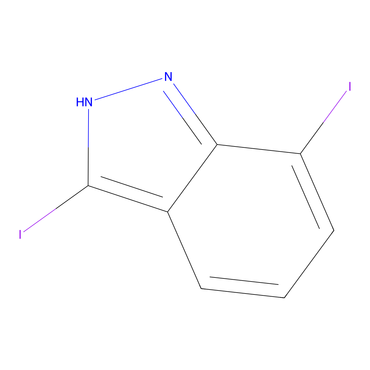 3,7-Diiodo-1H-indazole molecular structure, CAS 1000342-61-9