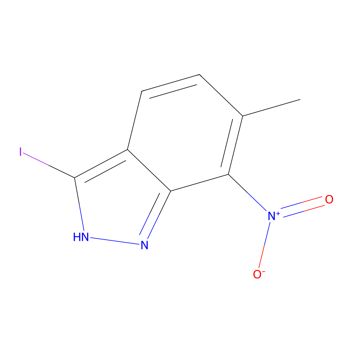 3-Iodo-6-methyl-7-nitro-1H-indazole molecular structure, CAS 1000342-64-2