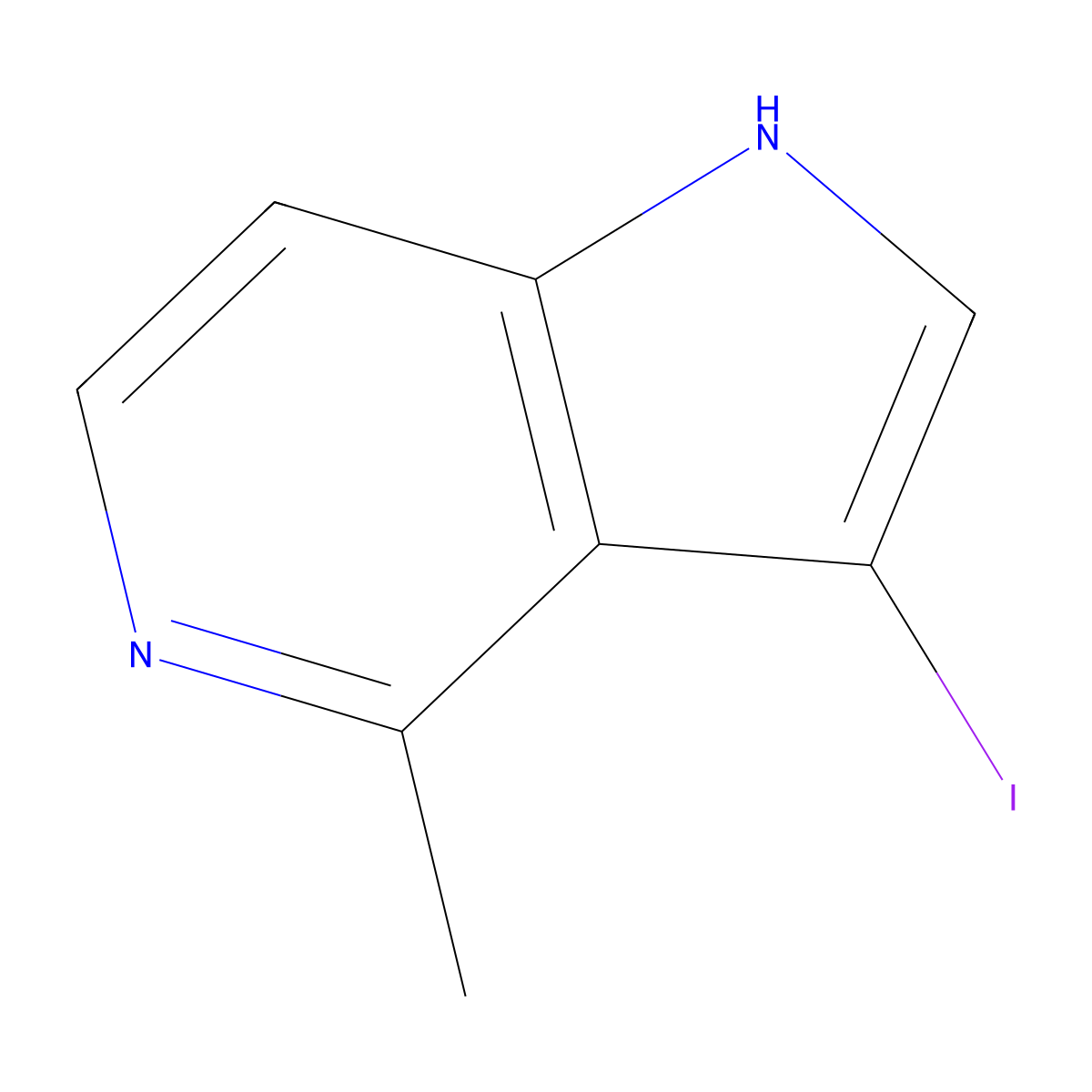 3-Iodo-4-methyl-1H-pyrrolo[3,2-c]pyridine molecular structure, CAS 1000342-66-4
