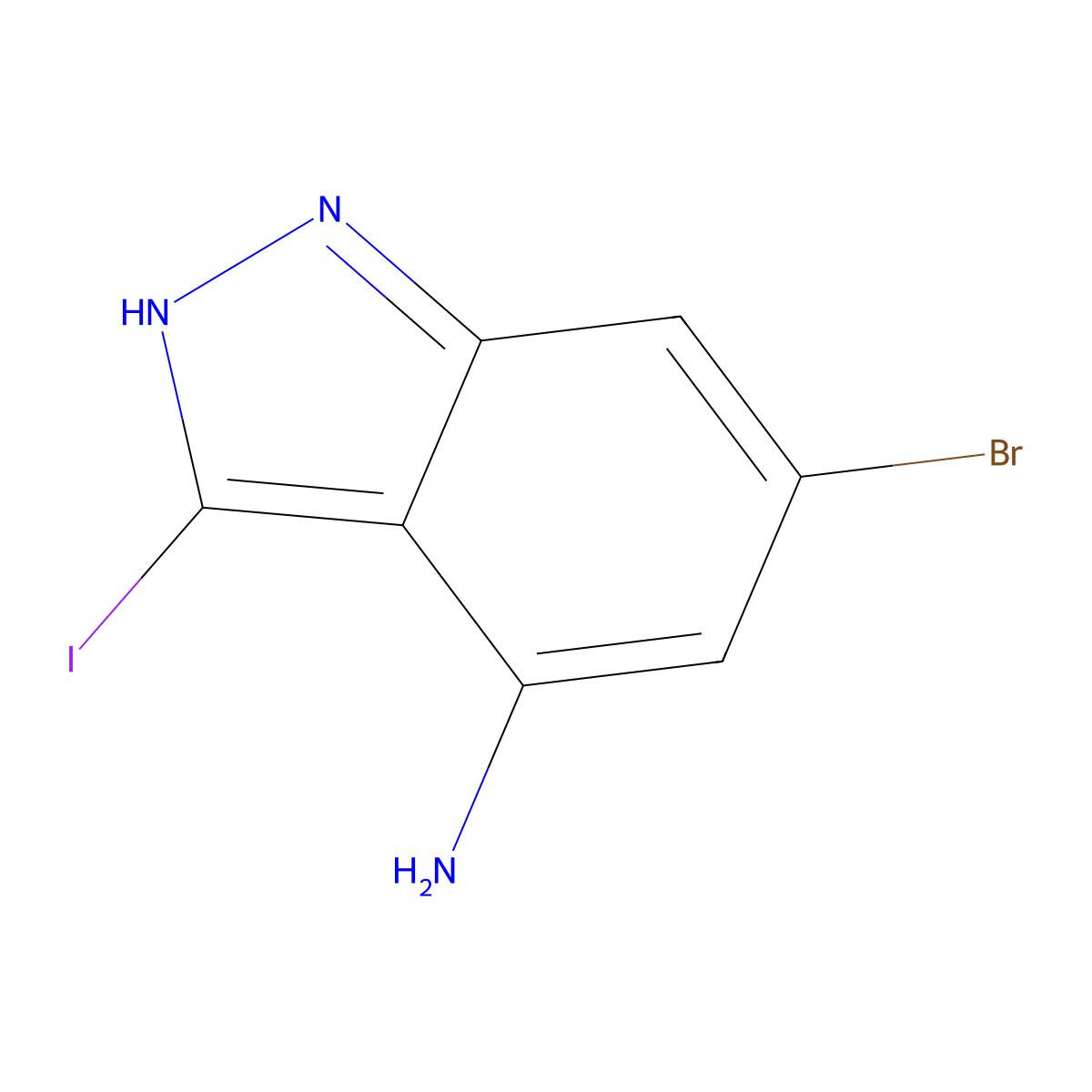 6-bromo-3-iodo-2H-indazol-4-amine molecular structure, CAS 1000342-70-0