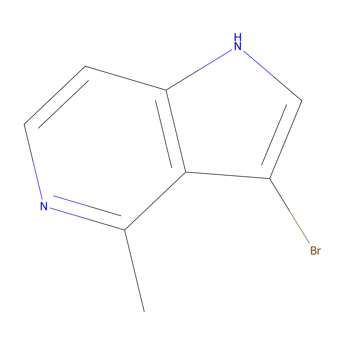 3-Bromo-4-methyl-1H-pyrrolo[3,2-c]pyridine molecular structure, CAS 1000342-72-2