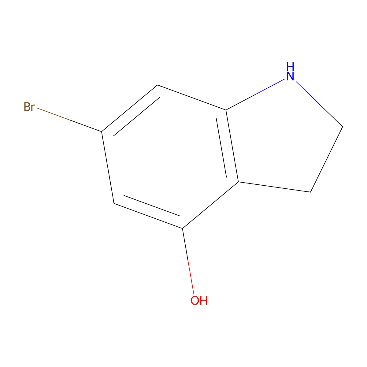 6-Bromoindolin-4-ol molecular structure, CAS 1000342-73-3