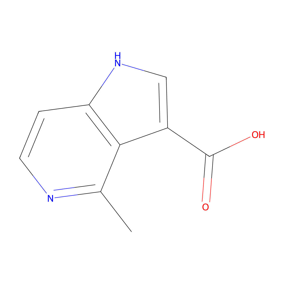 4-Methyl-1H-pyrrolo[3,2-c]pyridine-3-carboxylic acid molecular structure, CAS 1000342-75-5