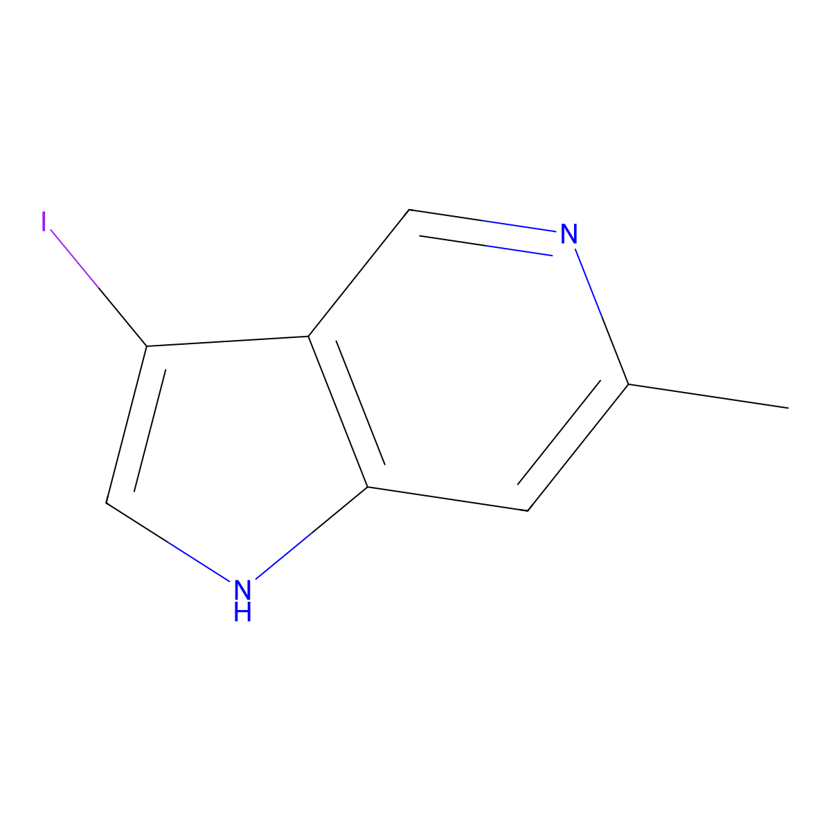 3-Iodo-6-methyl-1H-pyrrolo[3,2-c]pyridine molecular structure, CAS 1000342-78-8