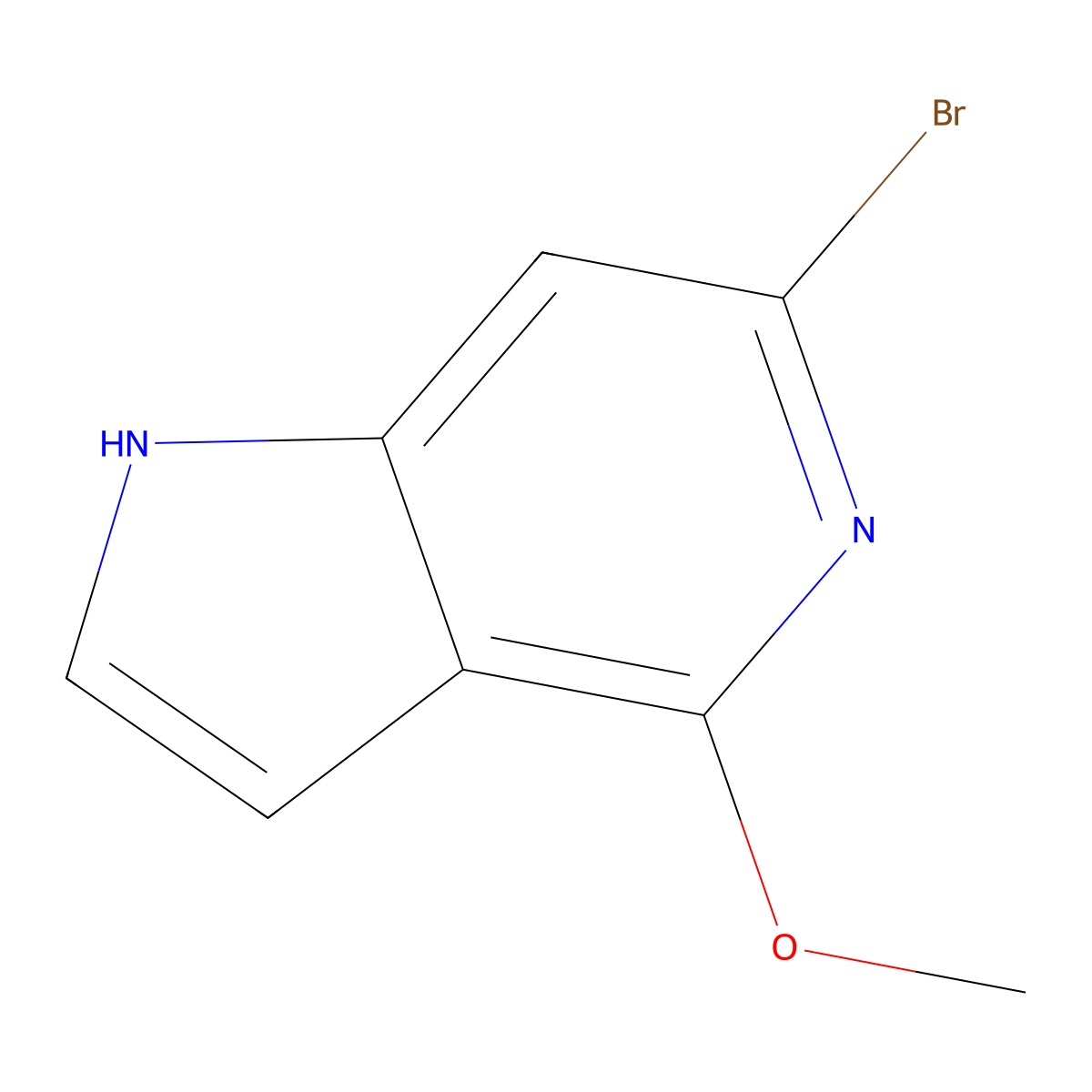 6-Bromo-4-methoxy-1H-pyrrolo[3,2-c]pyridine molecular structure, CAS 1000342-81-3