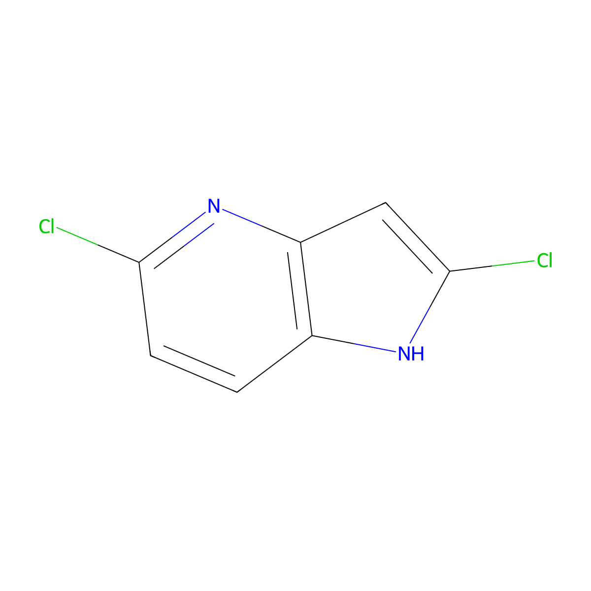 2,5-dichloro-1H-pyrrolo[3,2-b]pyridine molecular structure, CAS 1000342-87-9