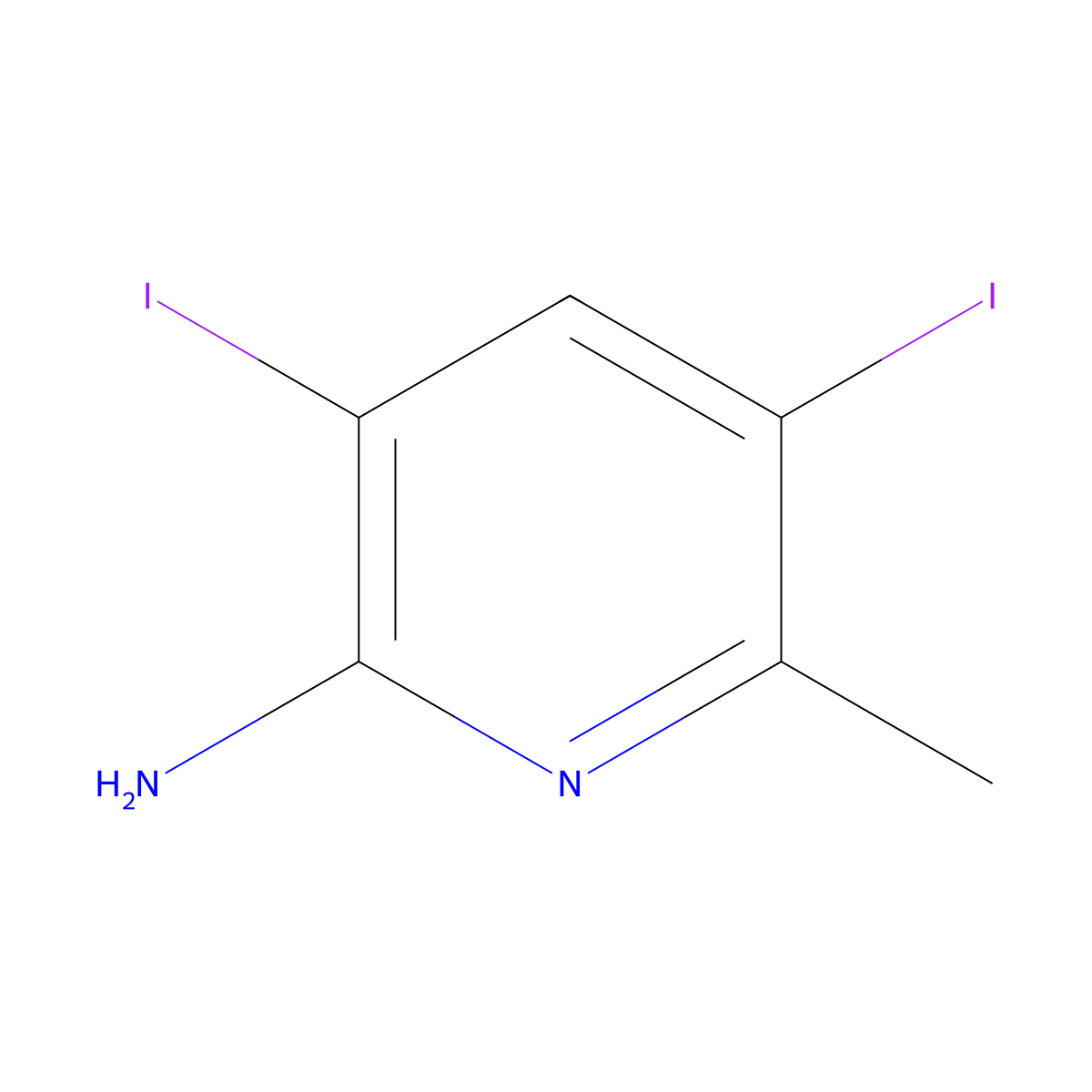 3,5-Diiodo-6-methylpyridin-2-amine molecular structure, CAS 1000342-88-0