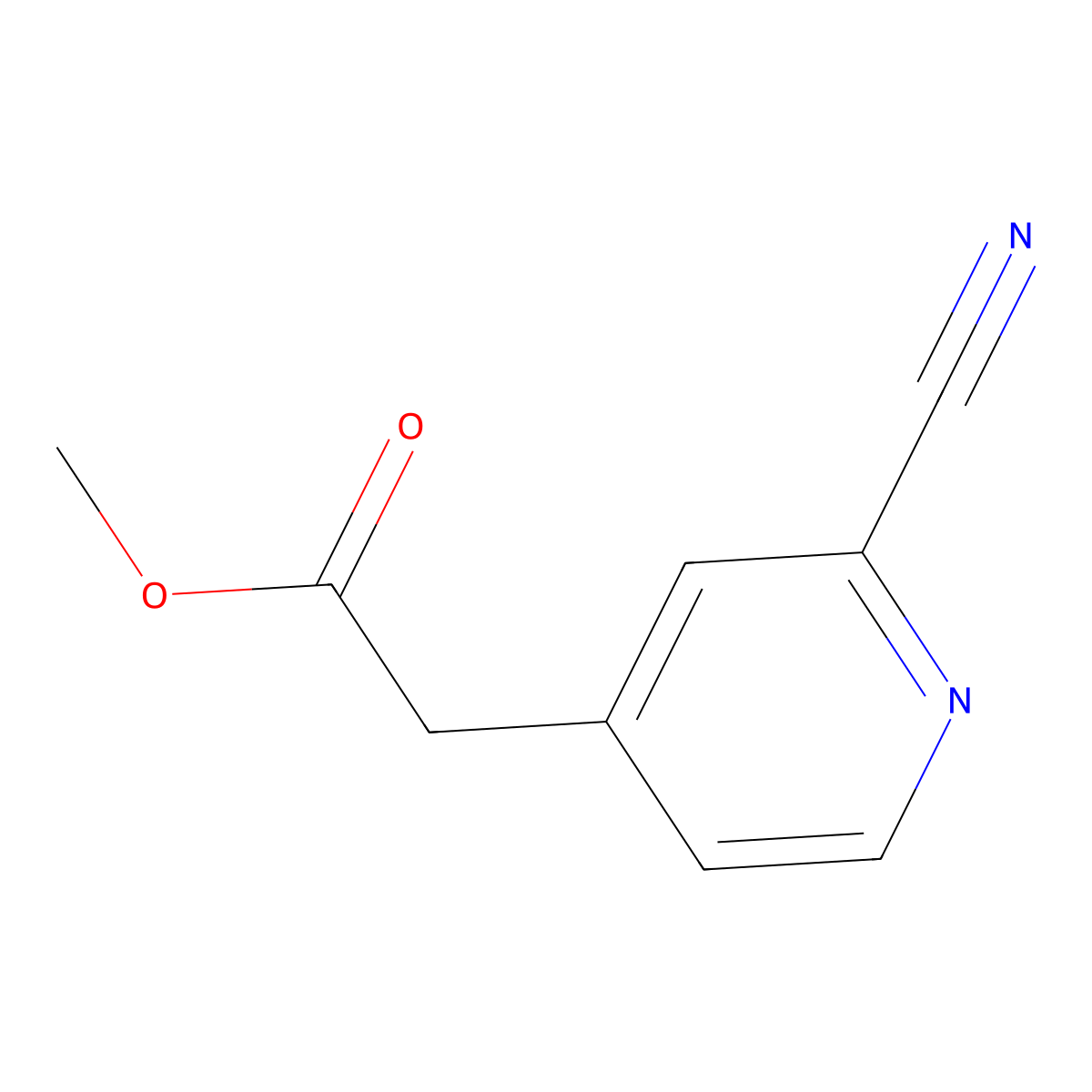 Methyl 2-(2-cyanopyridin-4-yl)acetate molecular structure, CAS 1000342-90-4