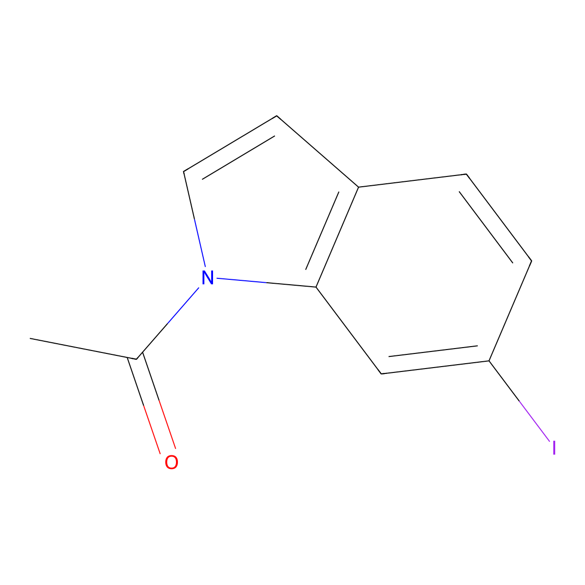 1-(6-Iodo-1H-indol-1-yl)ethan-1-one molecular structure, CAS 1000342-92-6