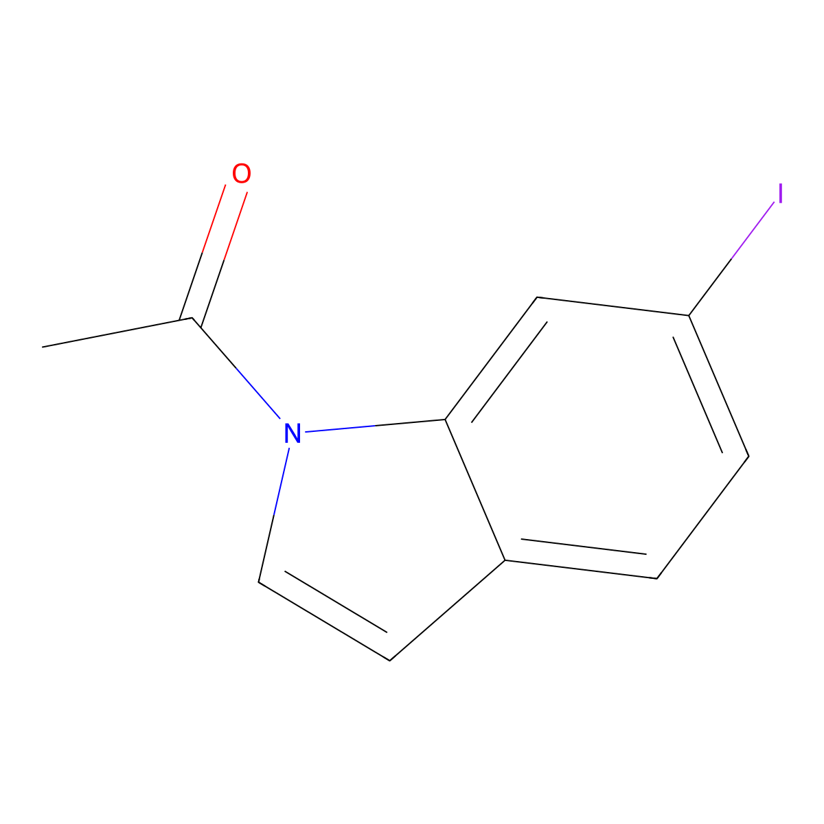 1-(6-Iodo-1H-indol-1-yl)ethan-1-one molecular structure, CAS 1000342-92-6