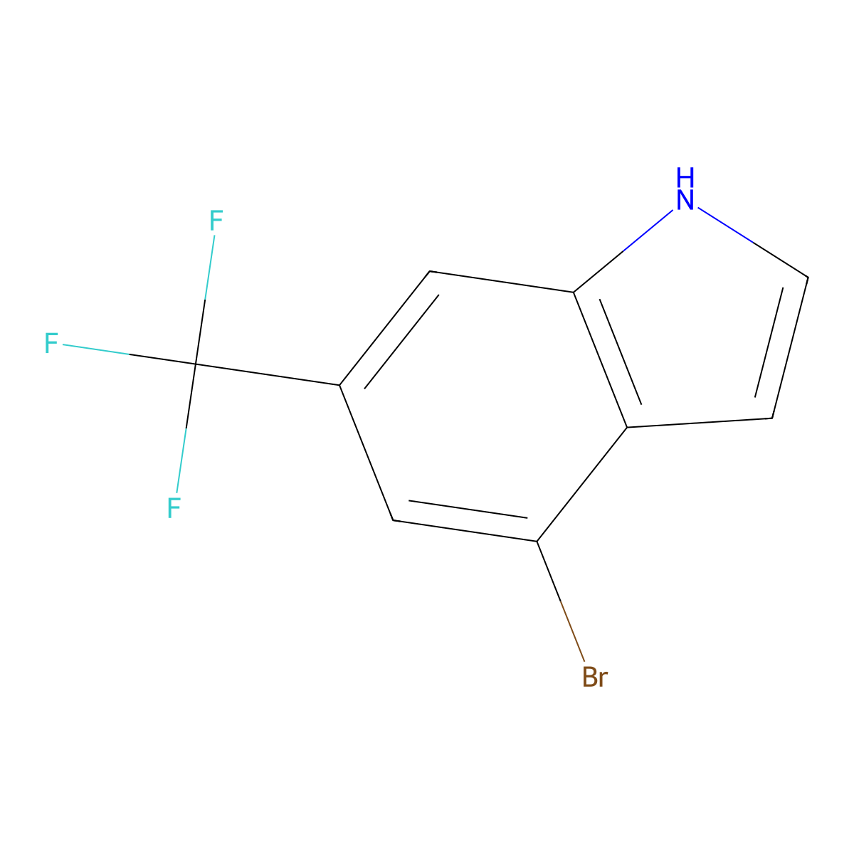 4-Bromo-6-(trifluoromethyl)-1H-indole molecular structure, CAS 1000342-93-7