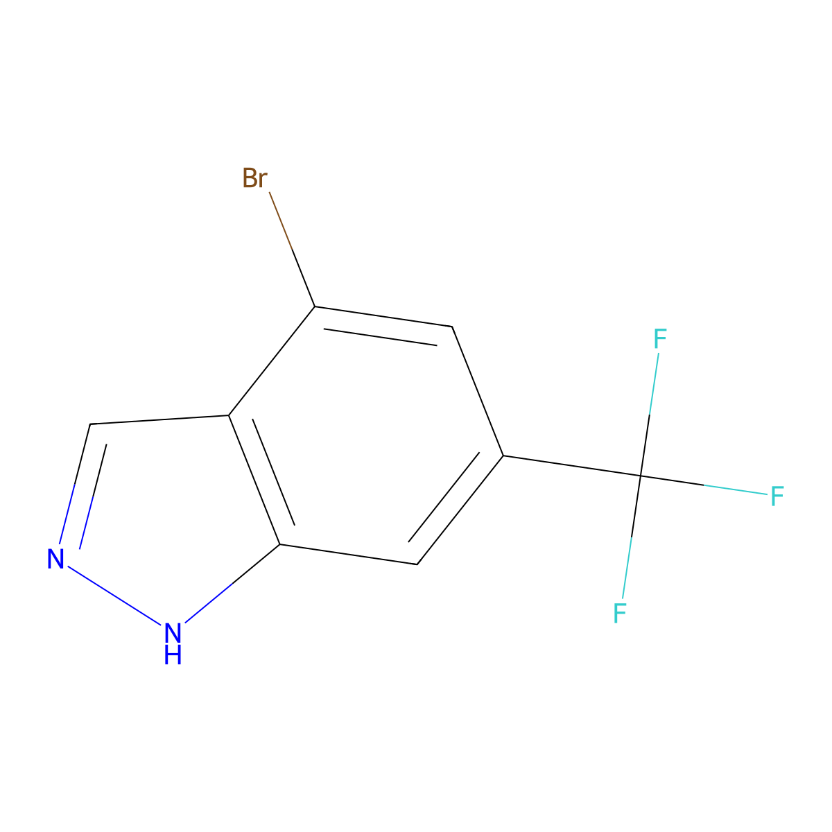 4-Bromo-6-(trifluoromethyl)-1H-indazole molecular structure, CAS 1000342-95-9