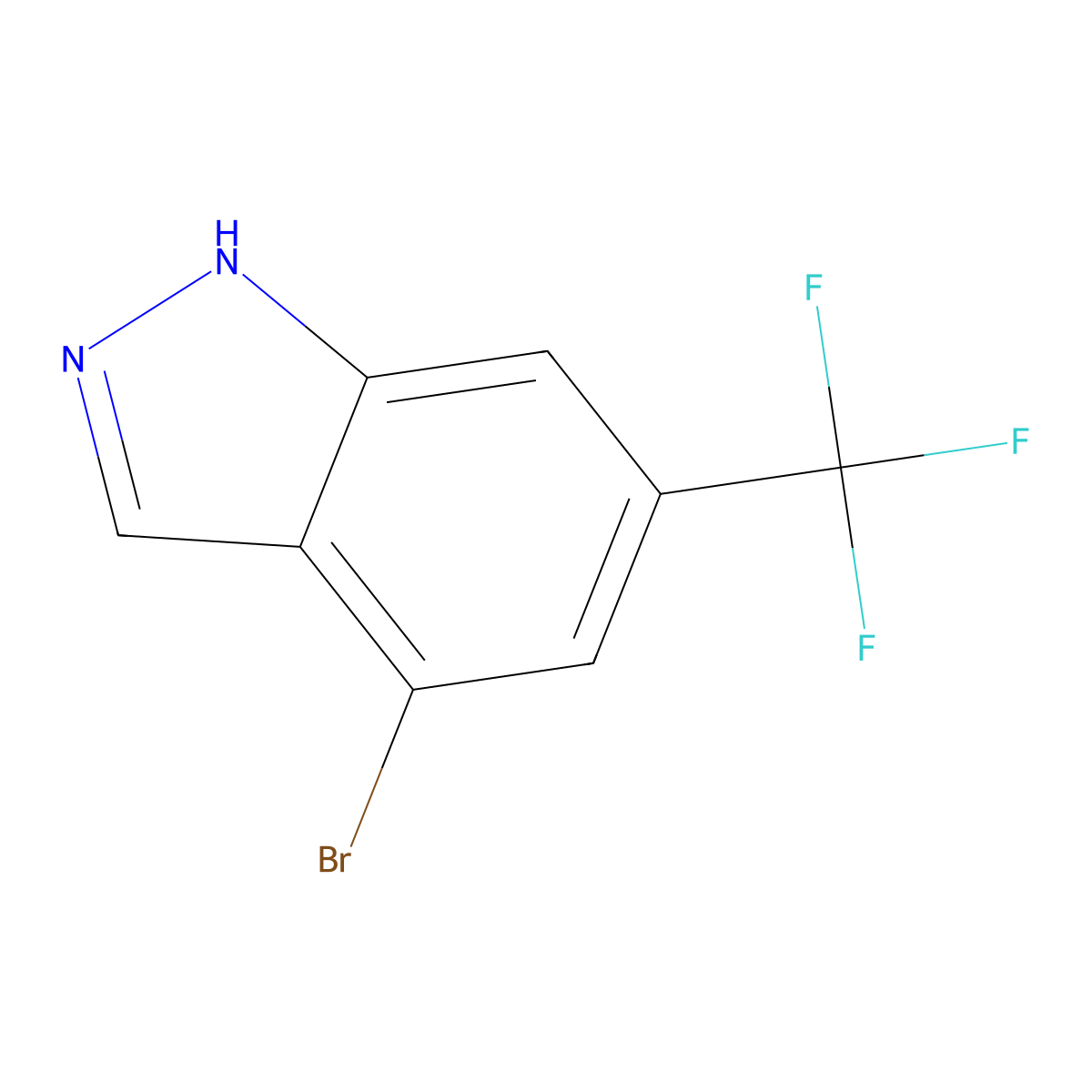 4-Bromo-6-(trifluoromethyl)-1H-indazole molecular structure, CAS 1000342-95-9