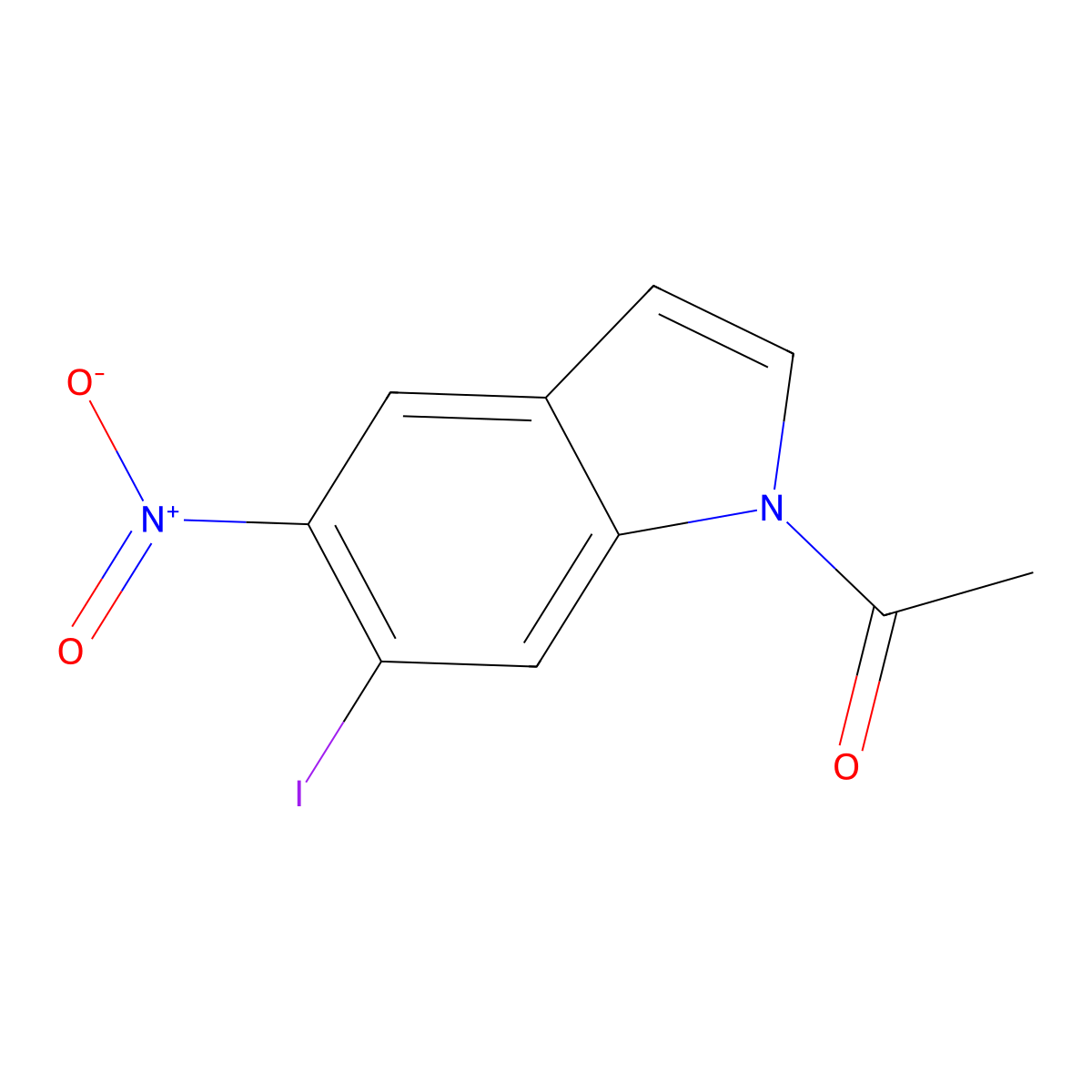1-(6-Iodo-5-nitro-1h-indol-1-yl)ethanone molecular structure, CAS 1000342-97-1