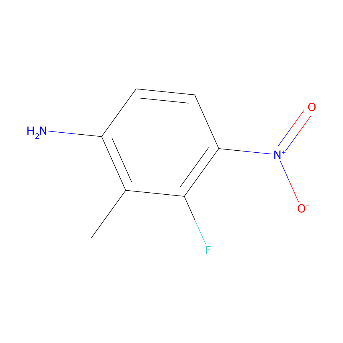 3-Fluoro-2-methyl-4-nitroaniline molecular structure, CAS 1000342-98-2