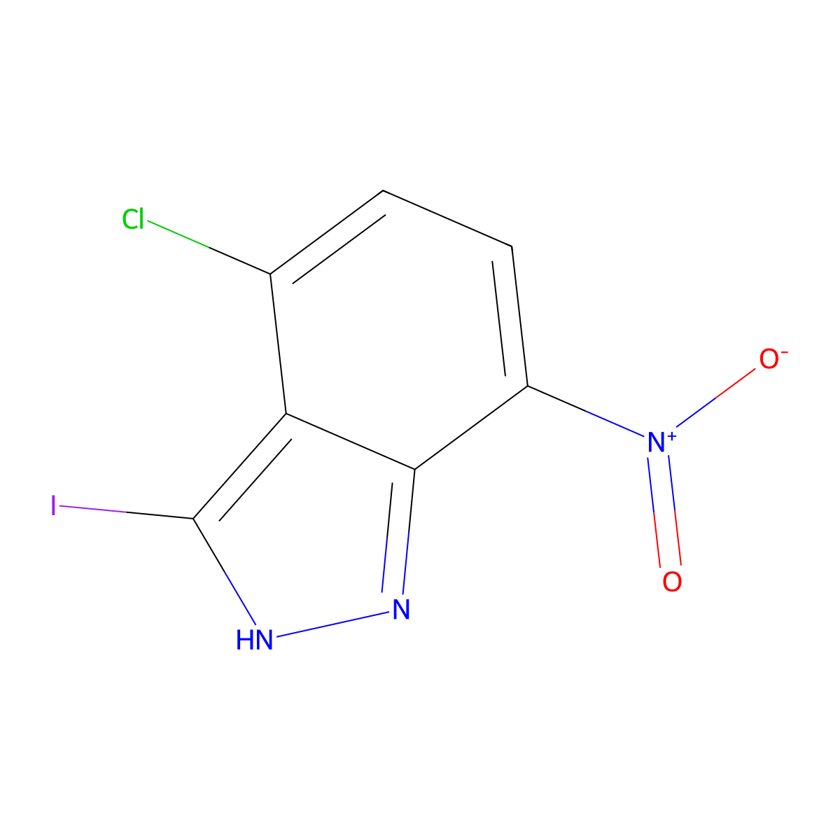 4-Chloro-3-iodo-7-nitro-1H-indazole molecular structure, CAS 1000343-01-0