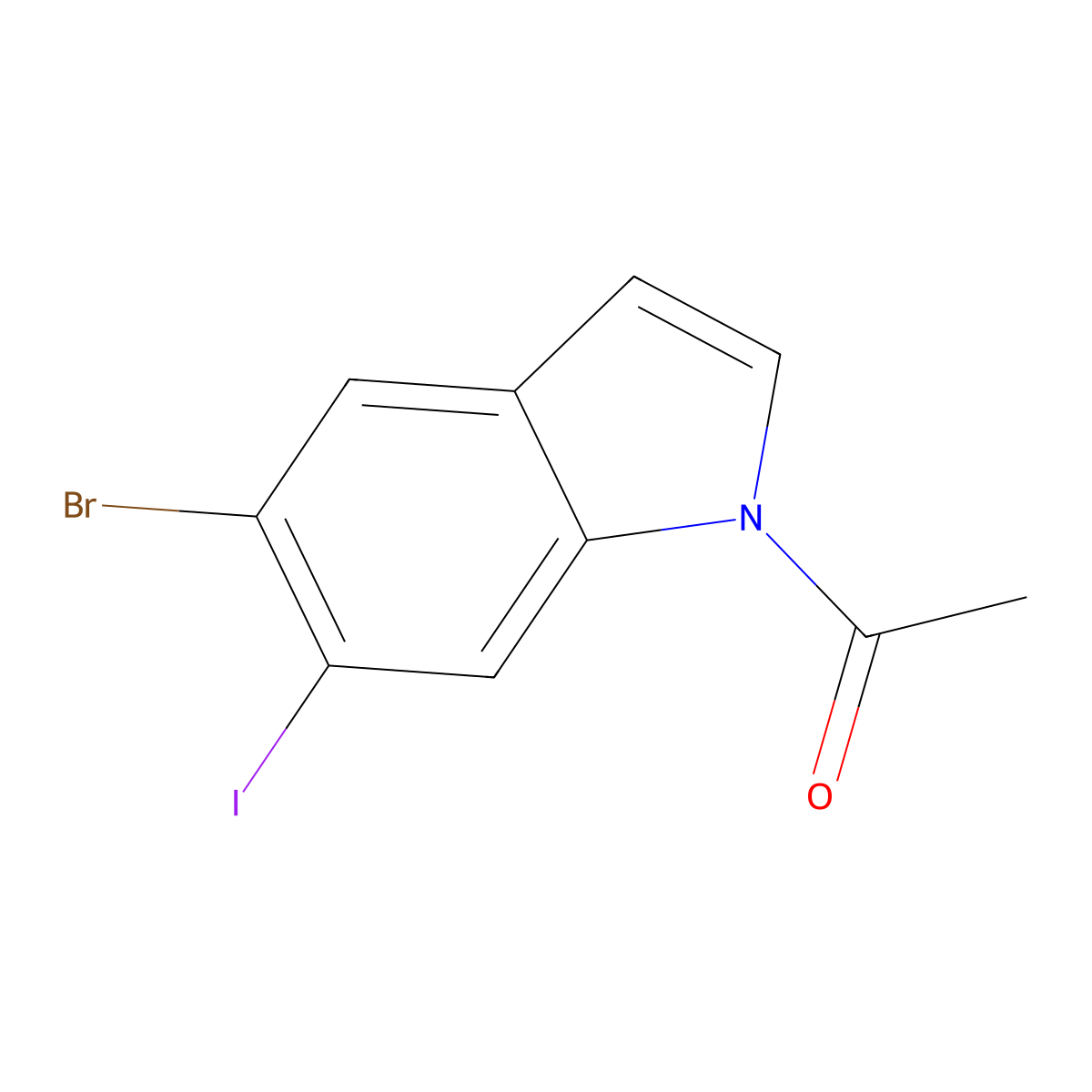 1-Acetyl-5-bromo-6-iodoindole molecular structure, CAS 1000343-03-2