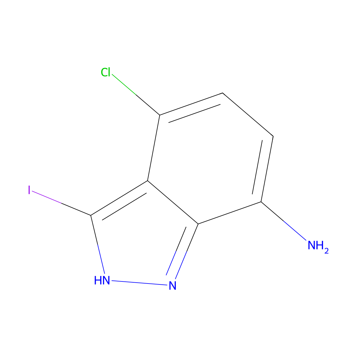 4-Chloro-3-iodo-1H-indazol-7-amine molecular structure, CAS 1000343-04-3