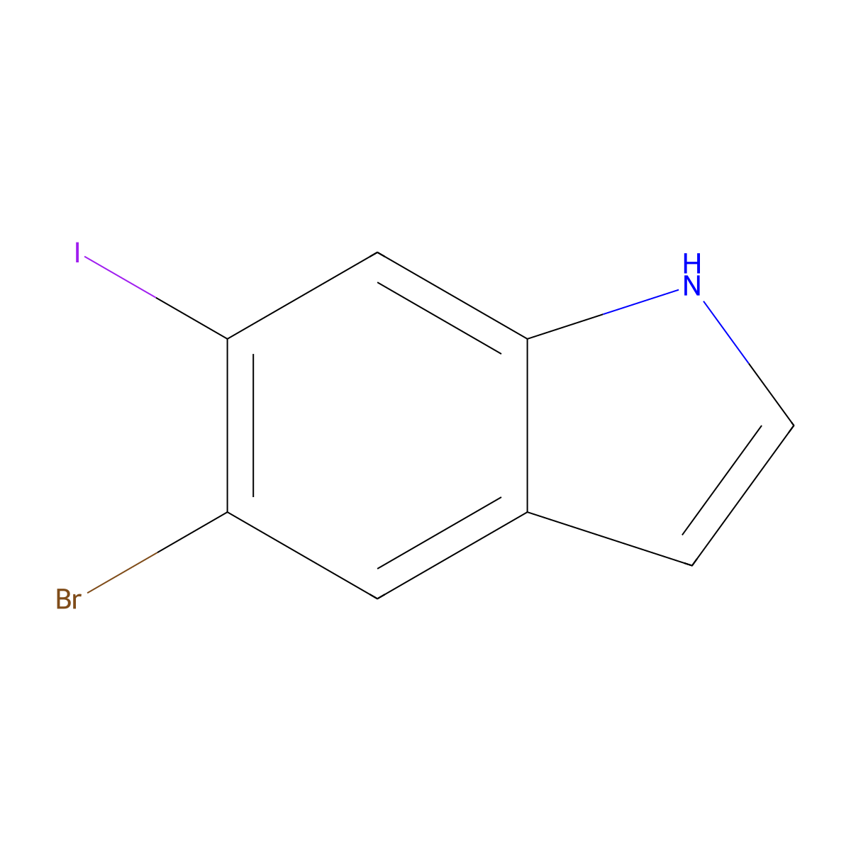 5-bromo-6-iodo-1H-indole molecular structure, CAS 1000343-06-5