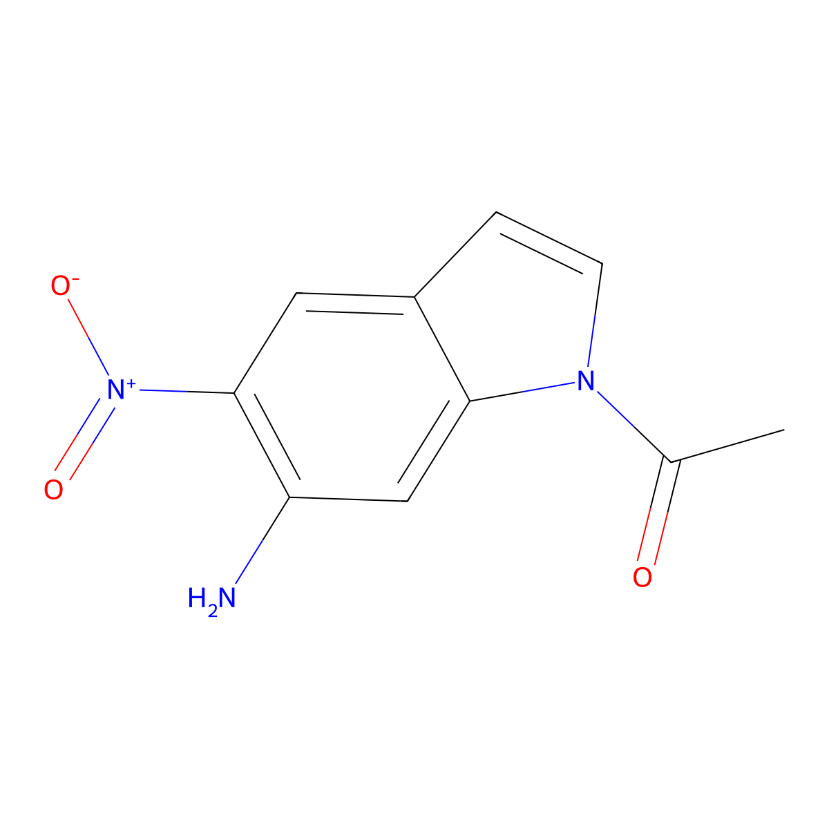 1-(6-Amino-5-nitro-1H-indol-1-yl)ethanone molecular structure, CAS 1000343-09-8