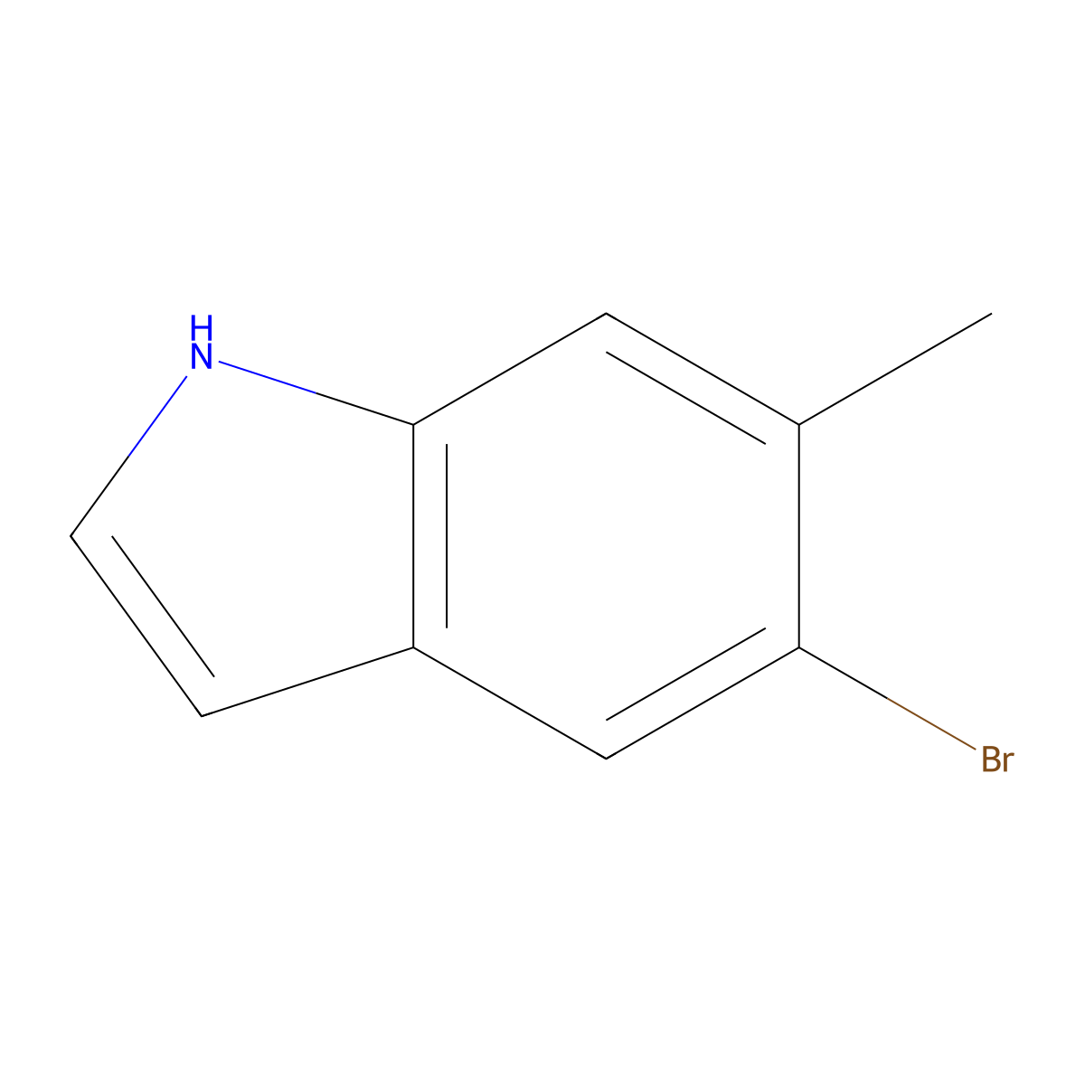 5-bromo-6-methyl-1H-indole molecular structure, CAS 1000343-13-4