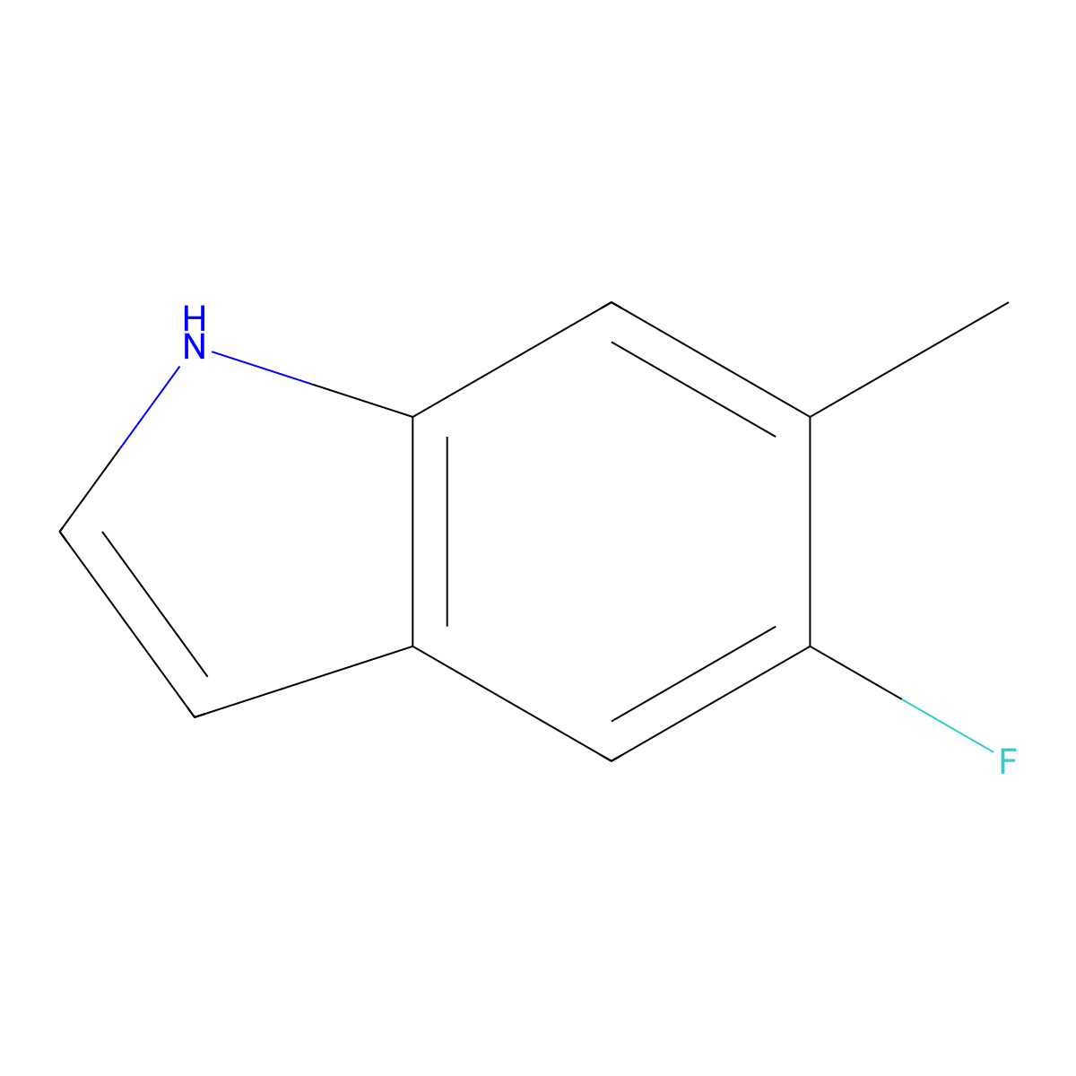 5-fluoro-6-methyl-1H-indole molecular structure, CAS 1000343-16-7