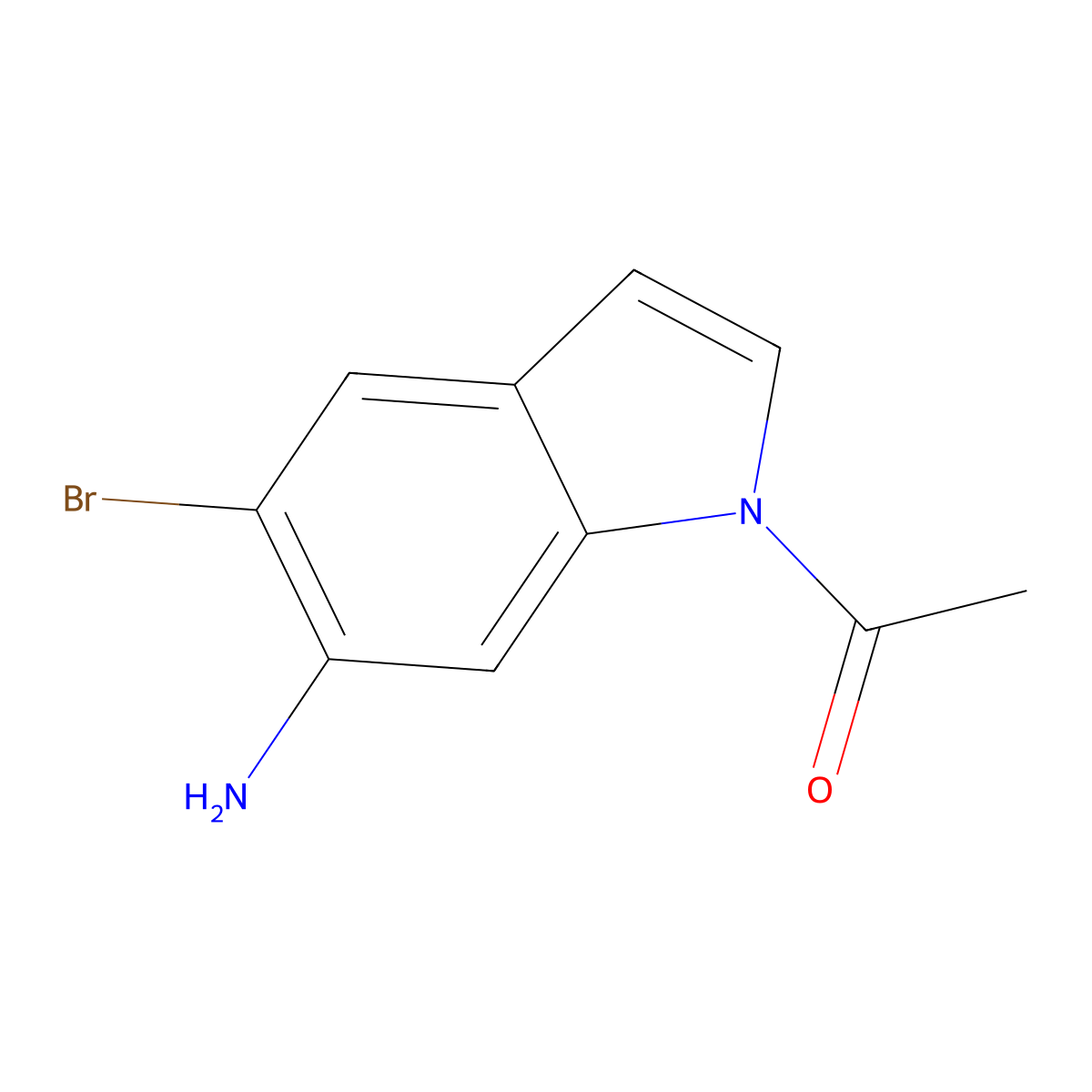 1-(6-Amino-5-bromo-1H-indol-1-yl)ethan-1-one molecular structure, CAS 1000343-17-8