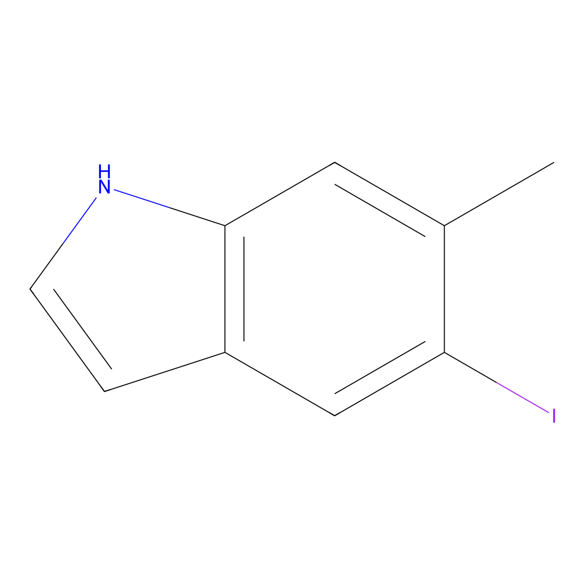 5-iodo-6-methyl-1H-indole molecular structure, CAS 1000343-19-0