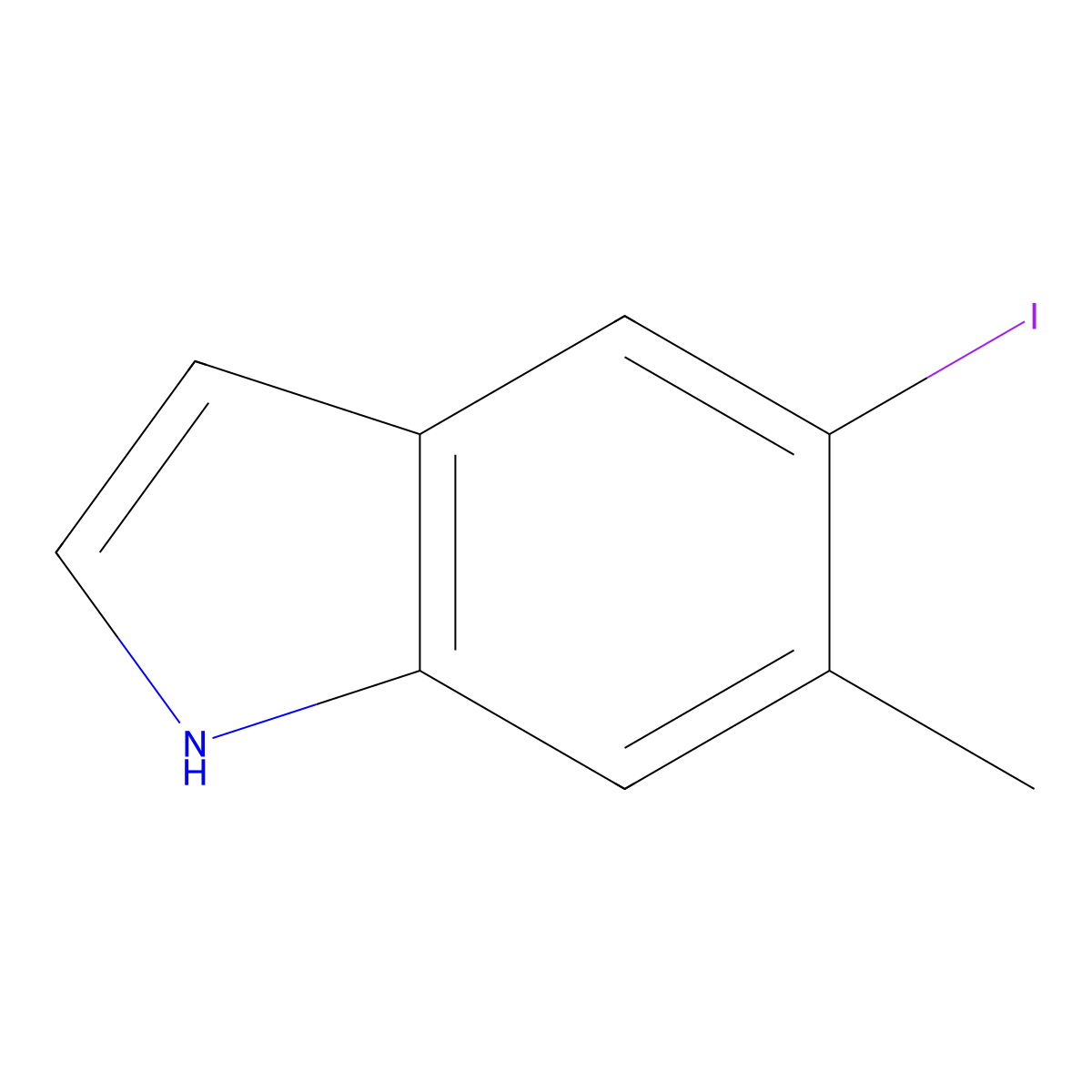 5-iodo-6-methyl-1H-indole molecular structure, CAS 1000343-19-0