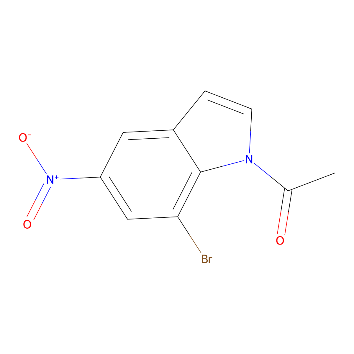 1-(7-Bromo-5-nitro-1H-indol-1-yl)ethanone molecular structure, CAS 1000343-23-6