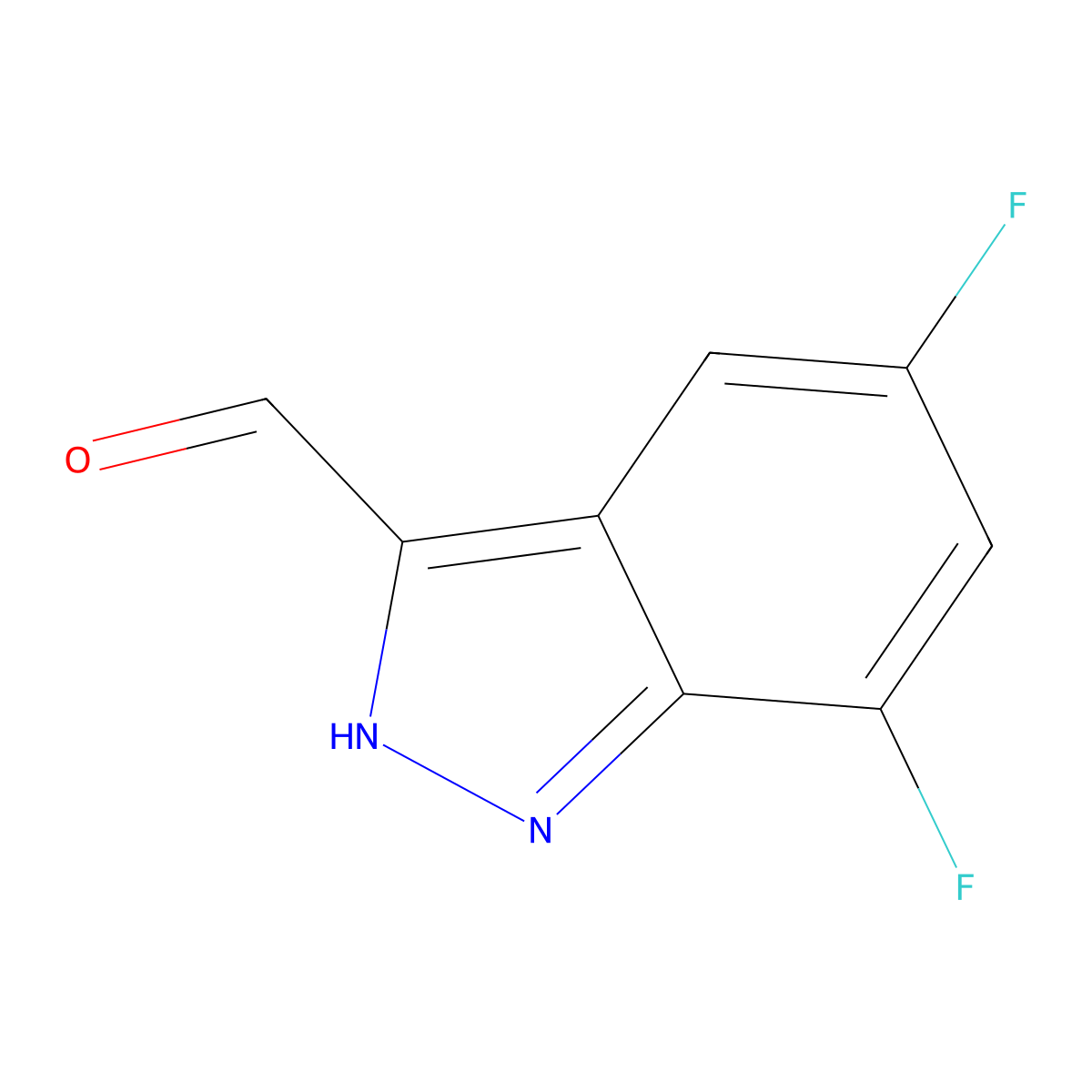 5,7-Difluoro-1H-indazole-3-carbaldehyde molecular structure, CAS 1000343-25-8