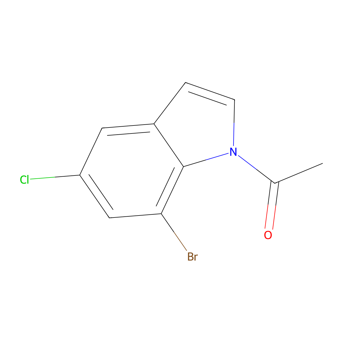 1-(7-Bromo-5-chloro-1H-indol-1-yl)ethanone molecular structure, CAS 1000343-26-9