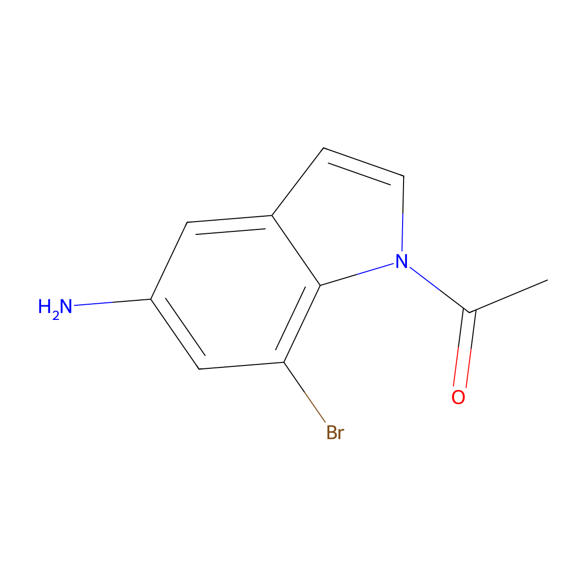 1-(5-Amino-7-bromo-1H-indol-1-yl)ethanone molecular structure, CAS 1000343-32-7