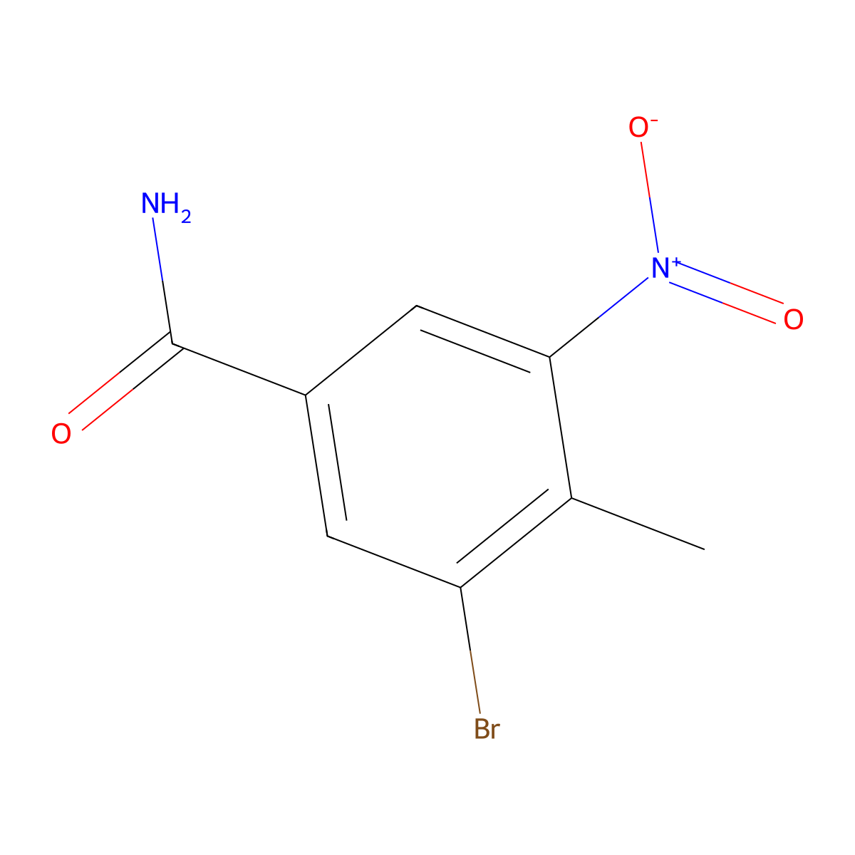 3-Bromo-4-methyl-5-nitrobenzamide molecular structure, CAS 1000343-37-2