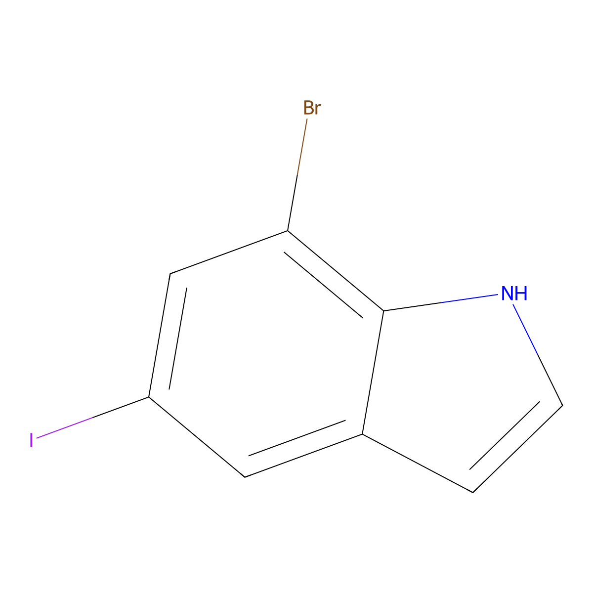 7-Bromo-5-iodo-1H-indole molecular structure, CAS 1000343-38-3