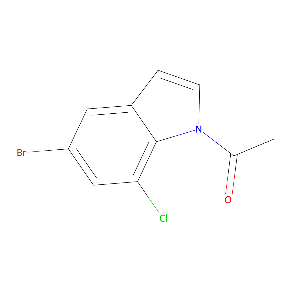 1-(5-Bromo-7-chloro-1H-indol-1-yl)ethanone molecular structure, CAS 1000343-44-1