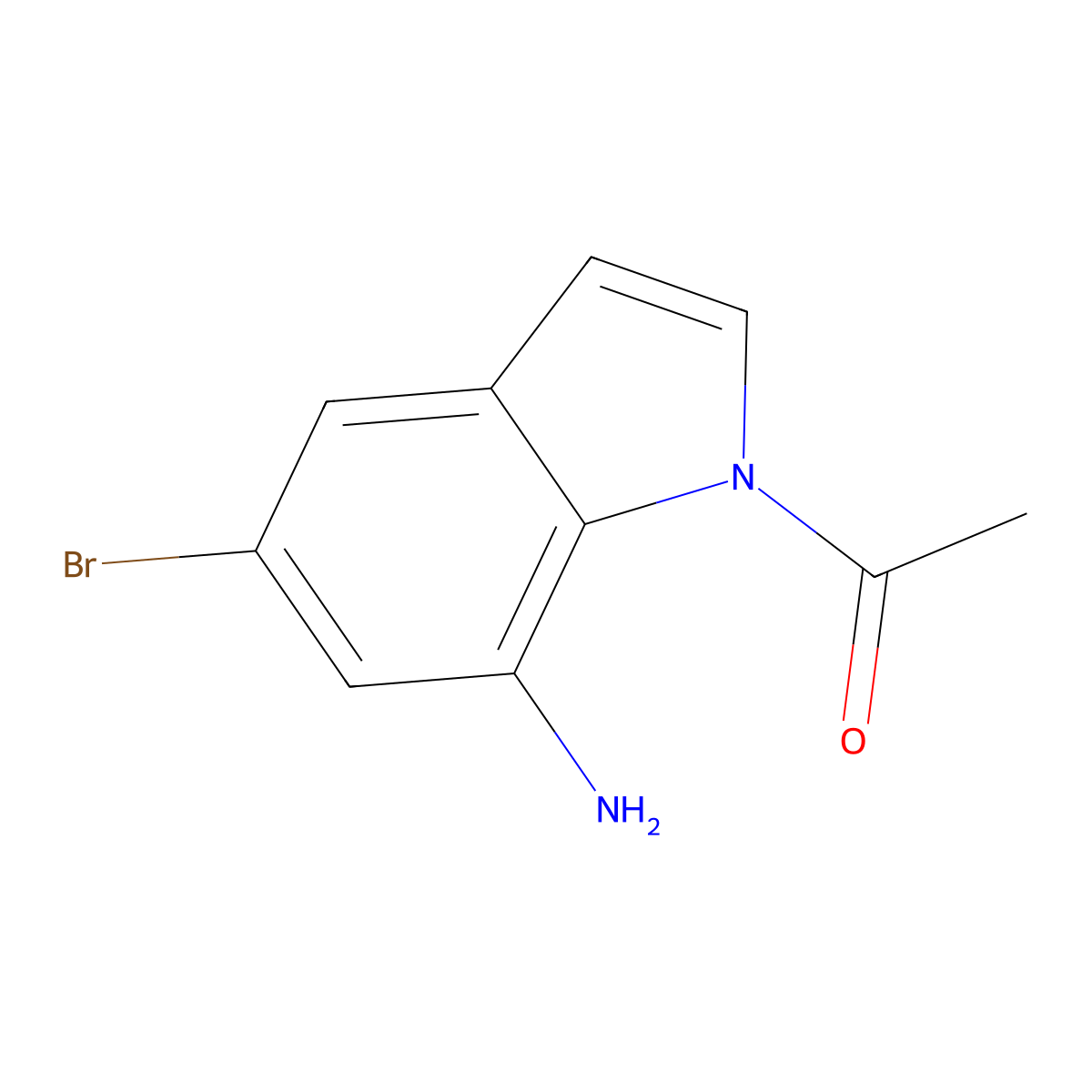 1-(7-Amino-5-bromo-1H-indol-1-yl)ethanone molecular structure, CAS 1000343-47-4